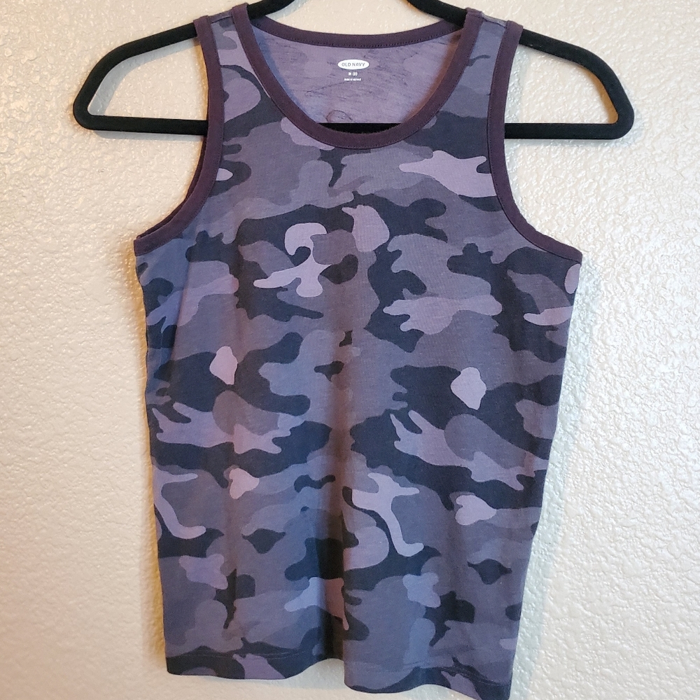 Boys M Gray Camo Tank